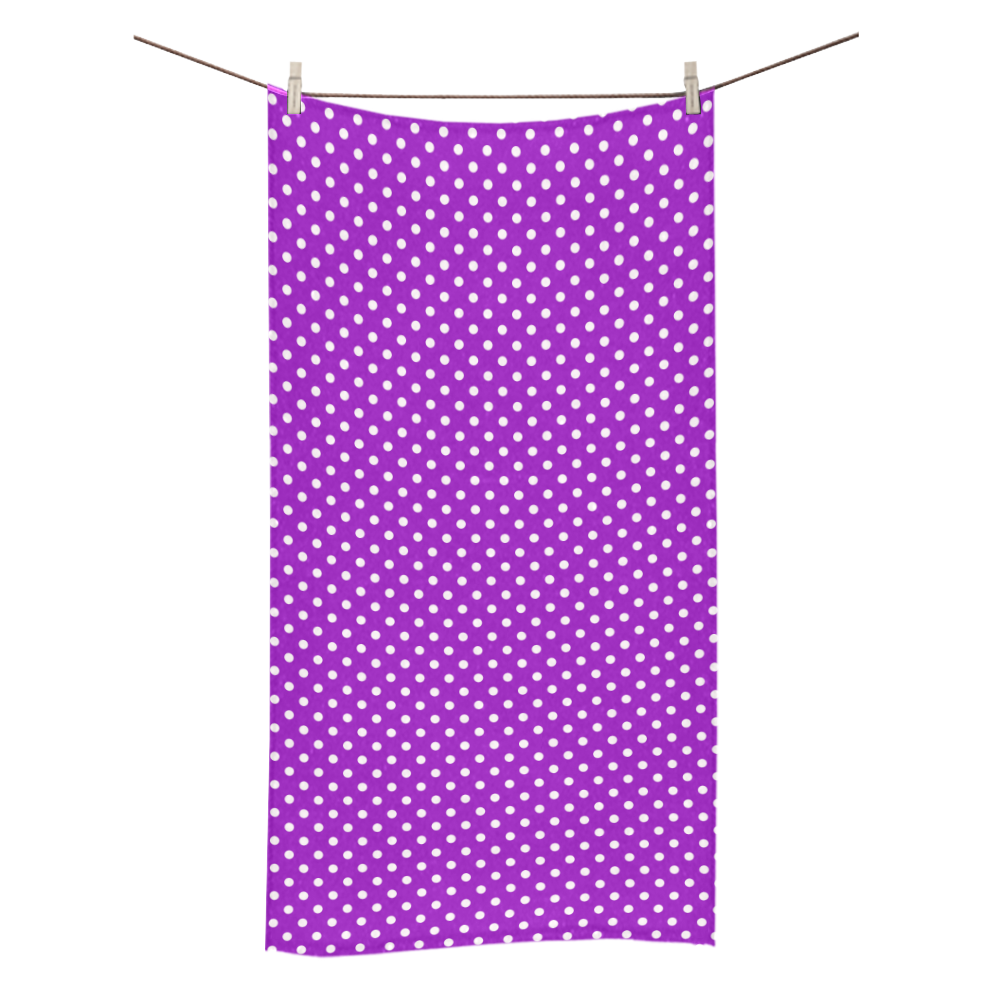 Lavander polka dots Bath Towel 30"x56"