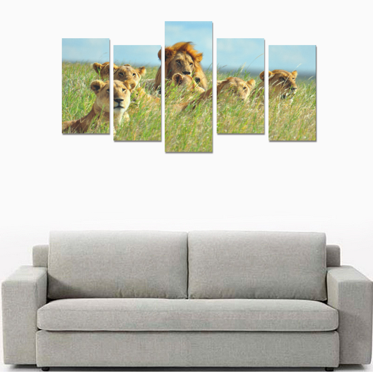 lion family Canvas Print Sets E (No Frame)