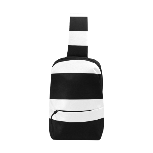 Black White Stripes Chest Bag (Model 1678)