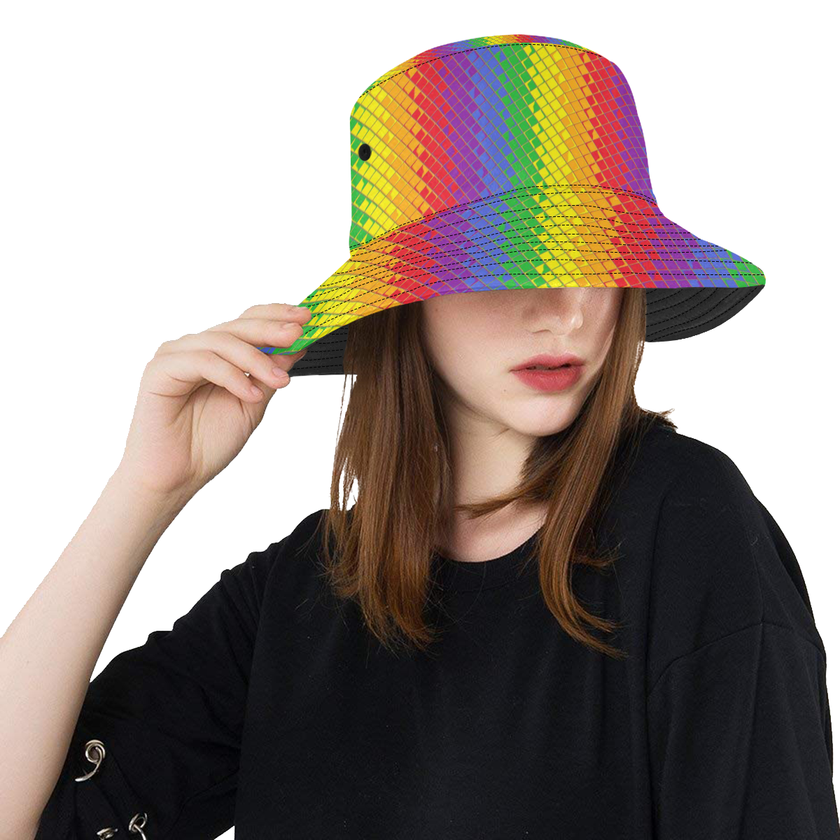 Rainbow Pattern by K.Merske All Over Print Bucket Hat