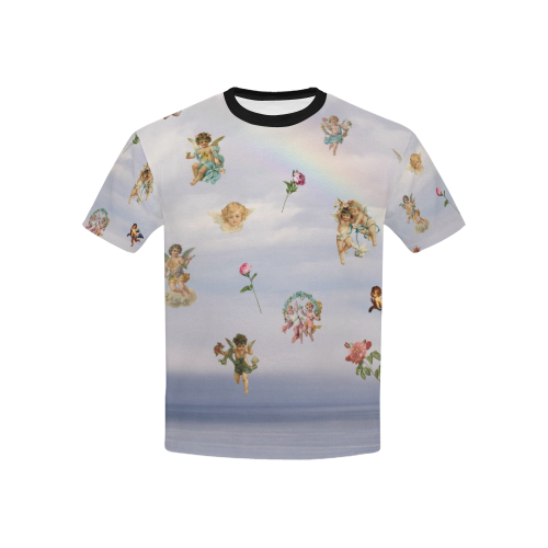 My Cherub Kids' All Over Print T-Shirt with Solid Color Neck (Model T40)