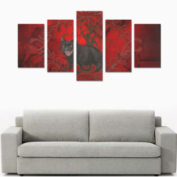 Funny angry cat Canvas Print Sets C (No Frame)