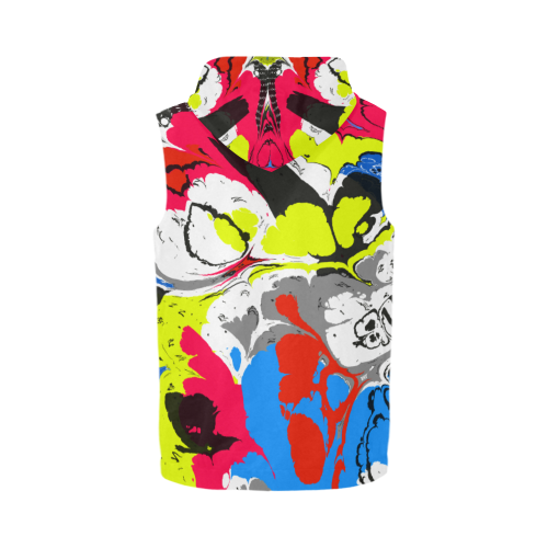 Colorful distorted shapes2 All Over Print Sleeveless Zip Up Hoodie for Men (Model H16)