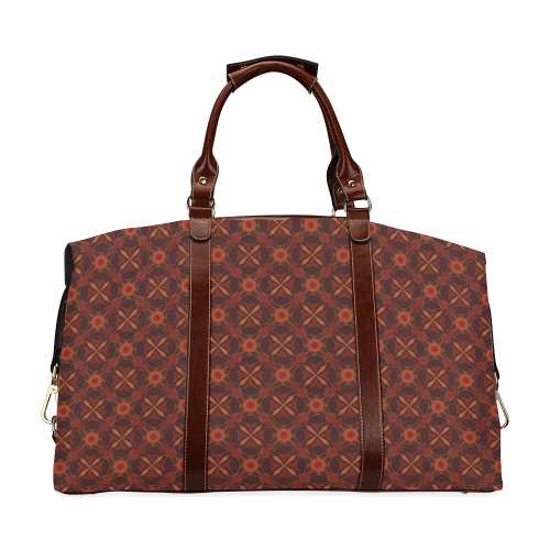 Brown Geometric Pattern Classic Travel Bag (Model 1643) Remake