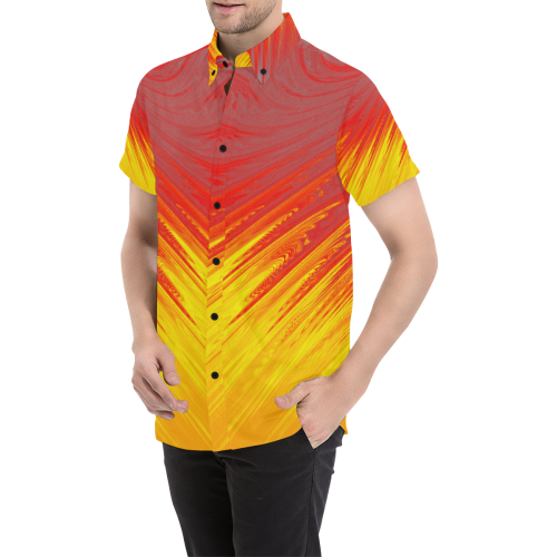 Flames Abstract Men's All Over Print Short Sleeve Shirt (Model T53)