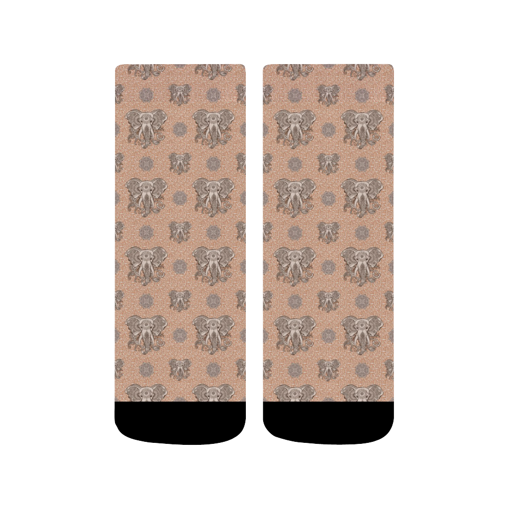 Ethnic Elephant Mandala Pattern Quarter Socks