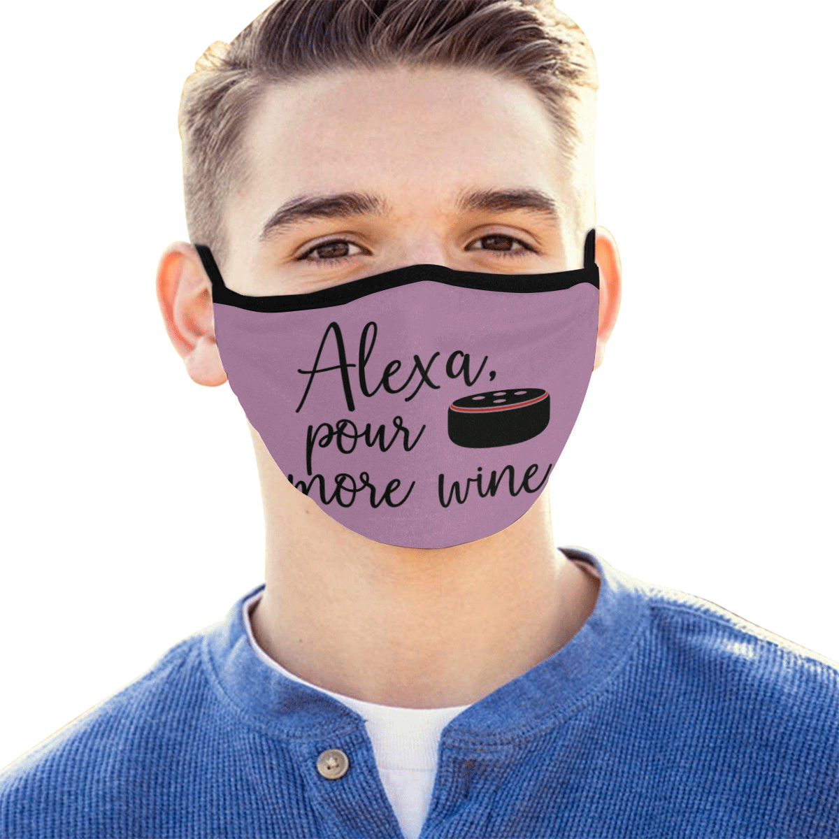 Humor - Alexa pour more wine - lavander Mouth Mask