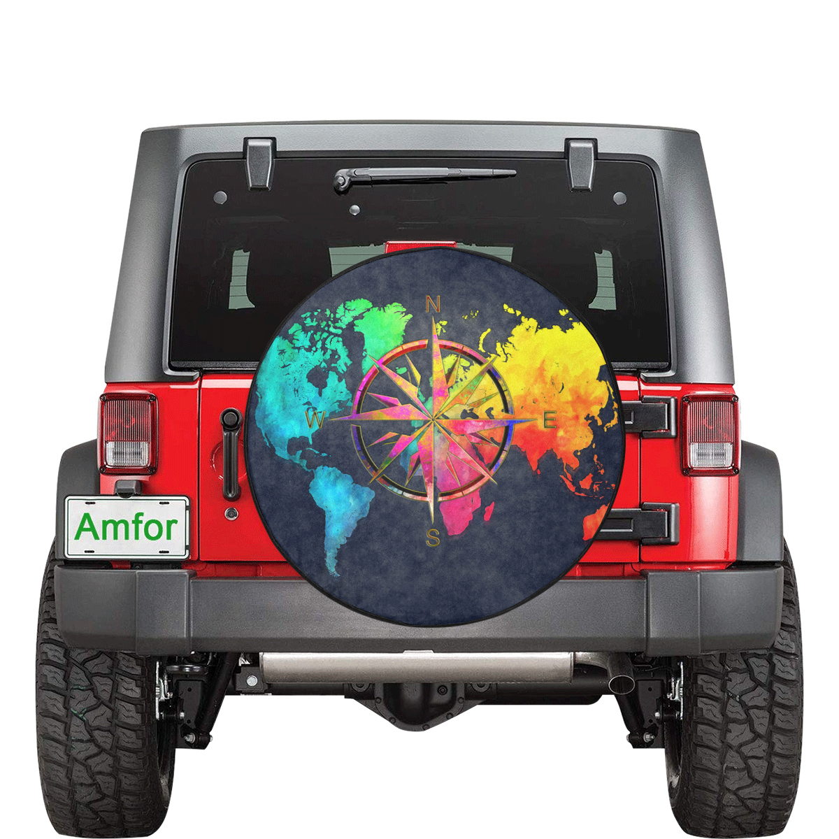 world map wind rose #map #worldmap 34 Inch Spare Tire Cover