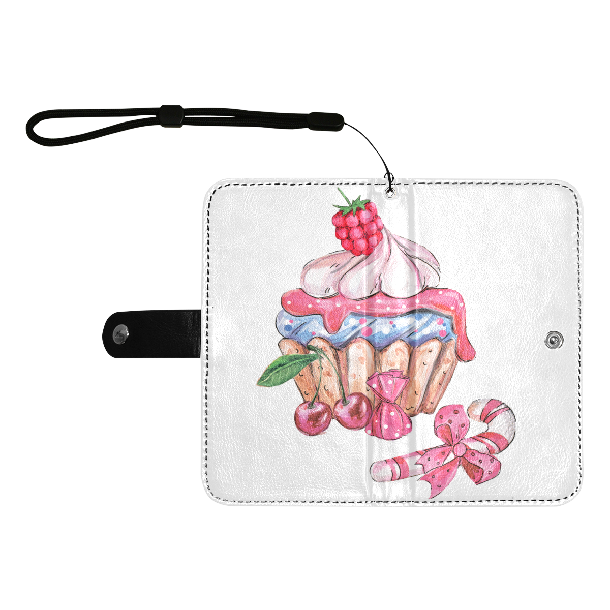 cupcake Flip Leather Purse for Mobile Phone/Large (Model 1703)