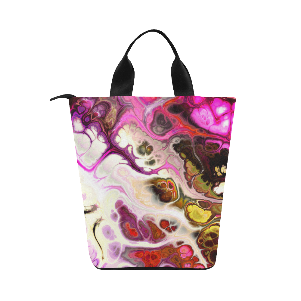 Colorful Marble Design Nylon Lunch Tote Bag (Model 1670)