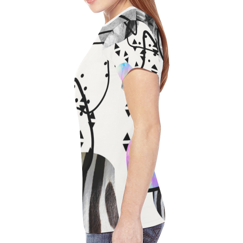 minimal art New All Over Print T-shirt for Women (Model T45)