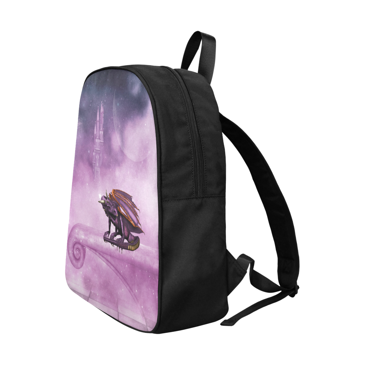Wonderful violet dragon Fabric School Backpack (Model 1682) (Large)