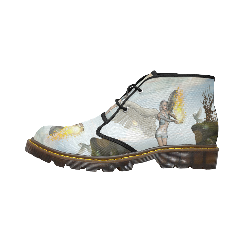 Beautiful fairy Women's Canvas Chukka Boots/Large Size (Model 2402-1)