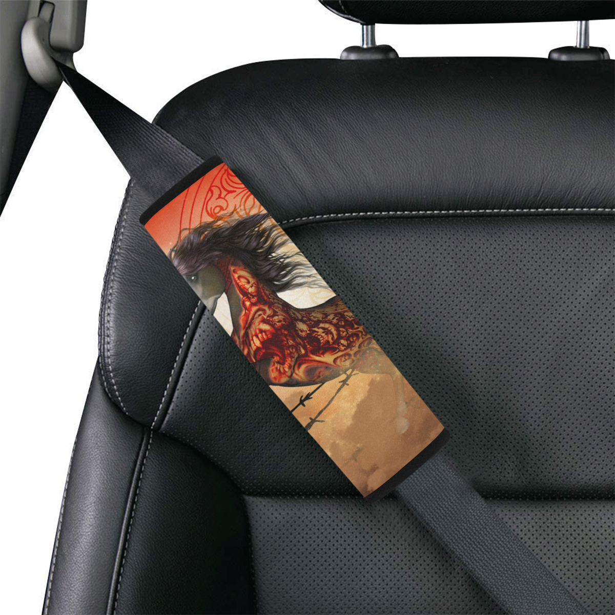Awesome creepy horse with skulls Car Seat Belt Cover 7''x8.5''