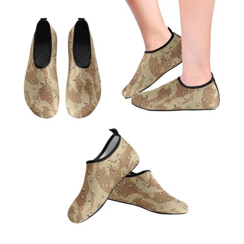 Vintage Desert Brown Camouflage Women's Slip-On Water Shoes (Model 056)