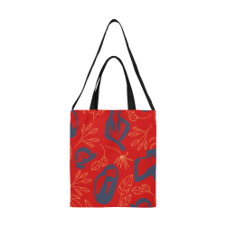 Boho Red Tote All Over Print Canvas Tote Bag/Medium (Model 1698)
