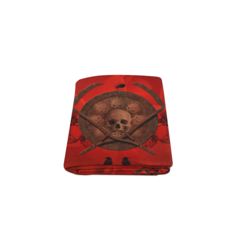 Skulls on red vintage background Blanket 40"x50"
