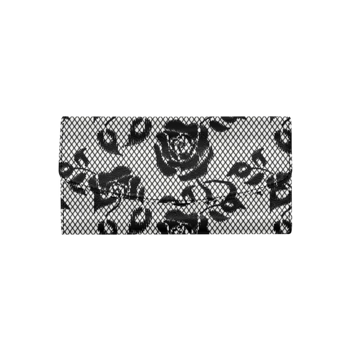 lace_pattern_background_04_vector Women's Flap Wallet (Model 1707)