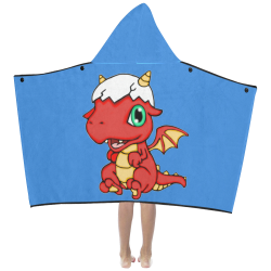 Baby Red Dragon Blue Kids' Hooded Bath Towels