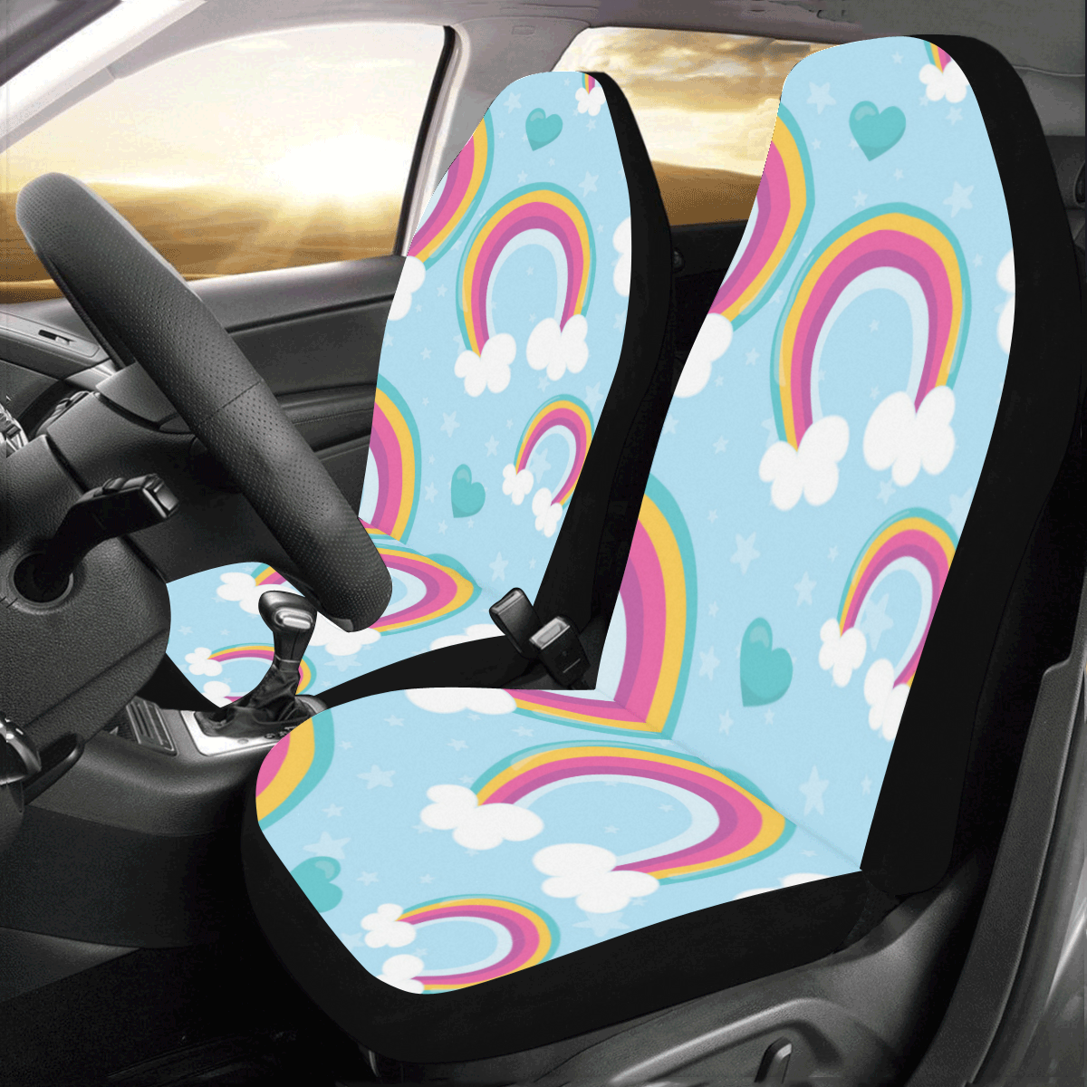 Rainbow Sky Car Seat Covers (Set of 2)