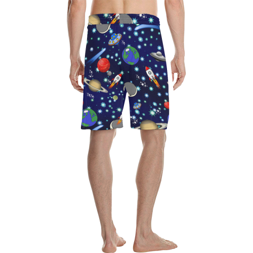 Galaxy Universe - Planets,Stars,Comets,Rockets Men's All Over Print Casual Shorts (Model L23)