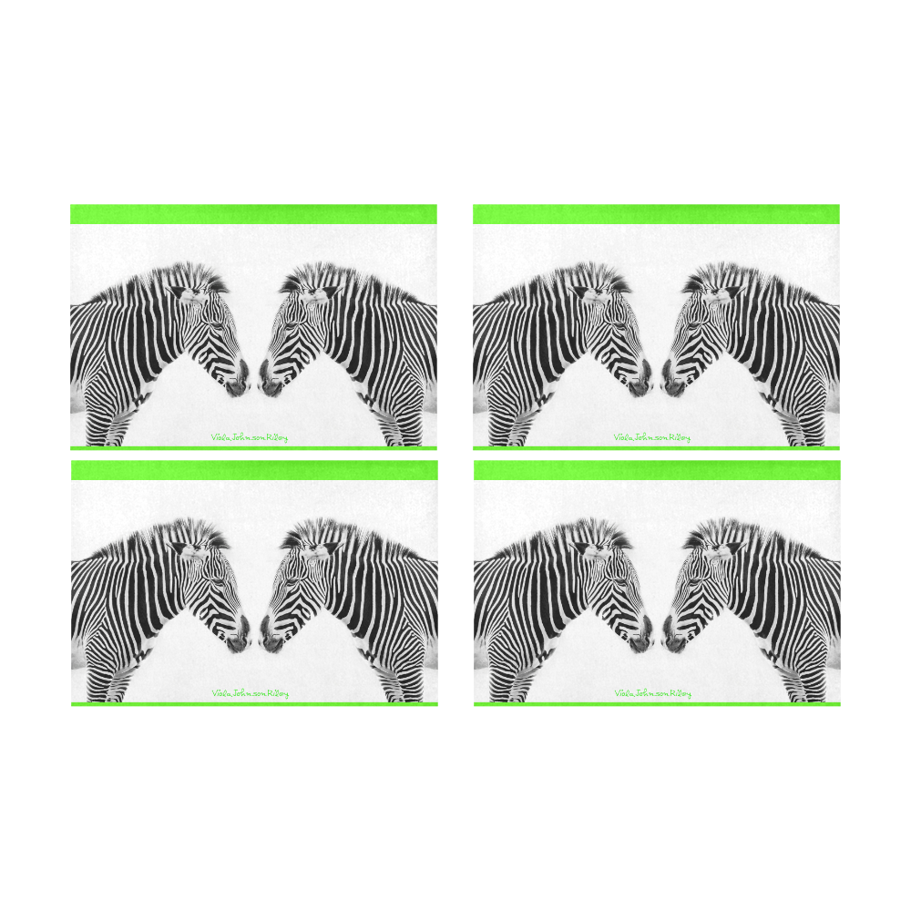 zeb neon green 4pc tab mat Placemat 12’’ x 18’’ (Set of 4)