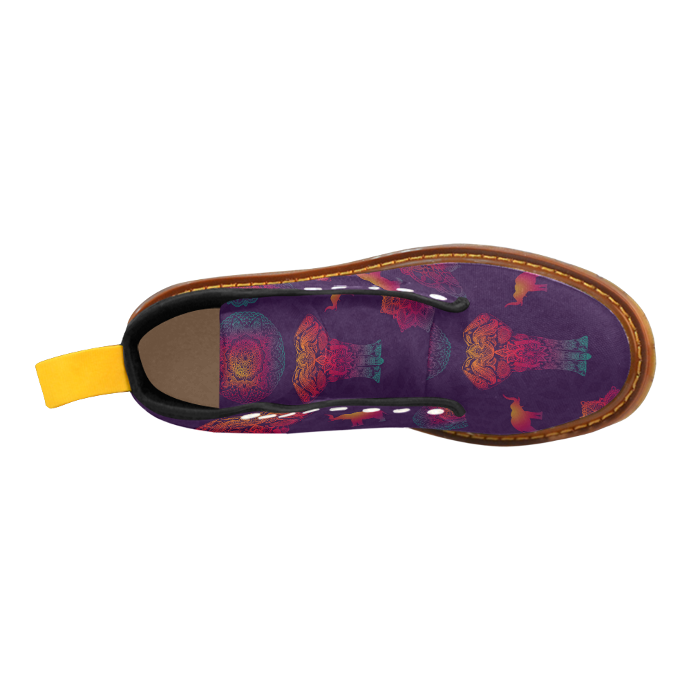 Colorful Elephant Mandala Martin Boots For Men Model 1203H