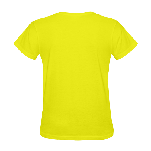 Halloween Ghosts, Owl and Pumpkin / Yellow Sunny Women's T-shirt (Model T05)