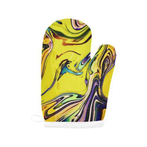 Yellow marble Oven Mitt (Two Pieces)