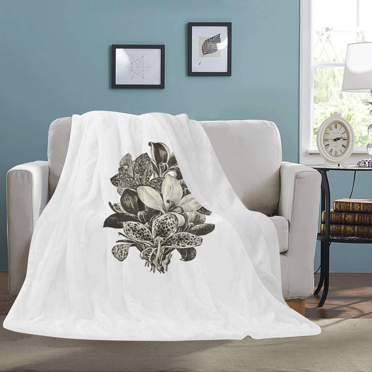 Flowers Retro Ultra-Soft Micro Fleece Blanket 54''x70''