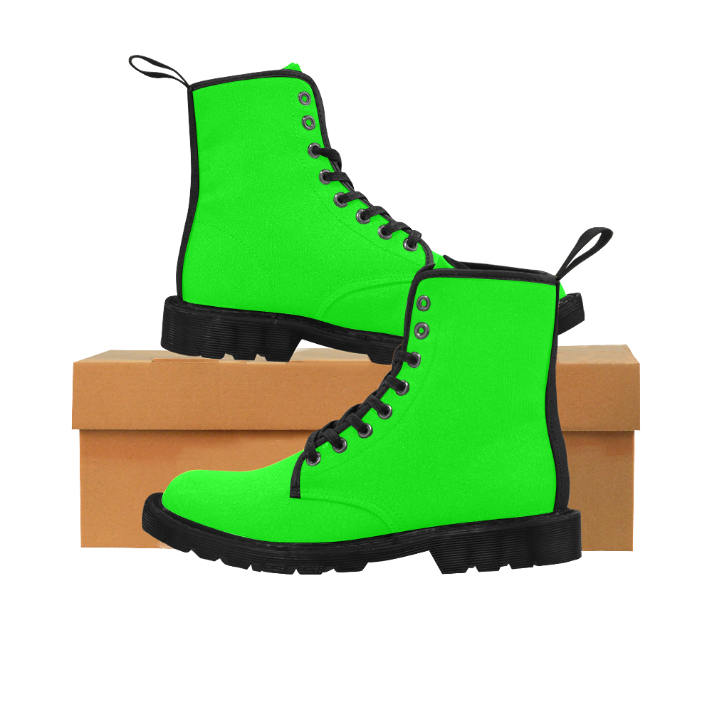 Green Martin Boots for Women (Black) (Model 1203H)