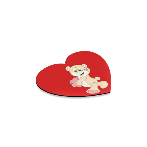 Patchwork Heart Teddy Red Heart Coaster
