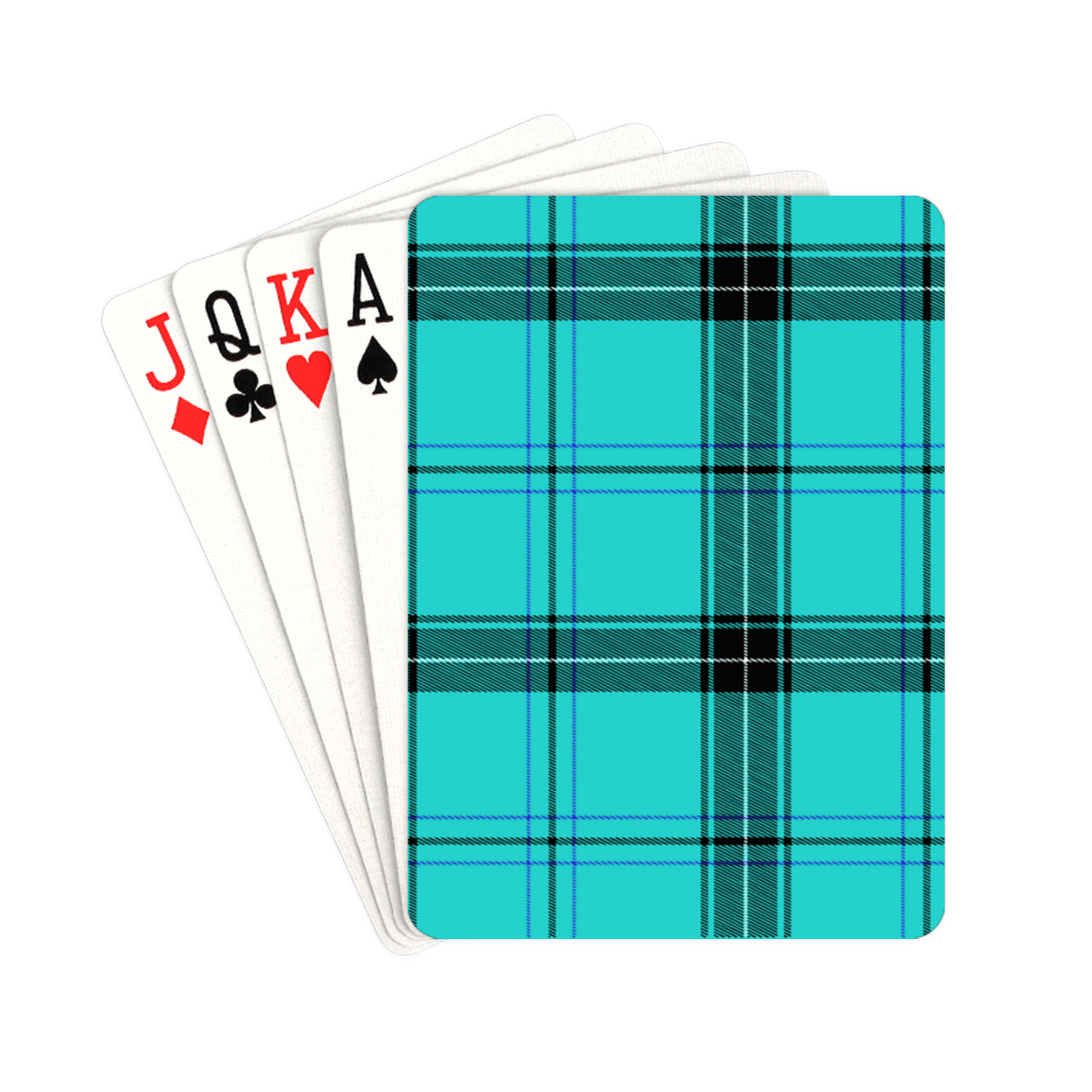 aqua plaid Playing Cards 2.5"x3.5"