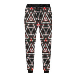 LIT Triangle (Black/White/Red) Unisex All Over Print Sweatpants (Model L11)