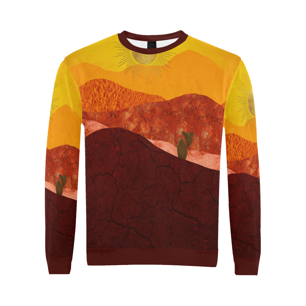 In The Desert All Over Print Crewneck Sweatshirt for Men (Model H18)