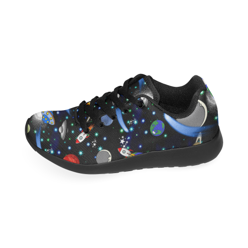 Galaxy Universe - Planets, Stars, Comets, Rockets Kid's Running Shoes (Model 020)