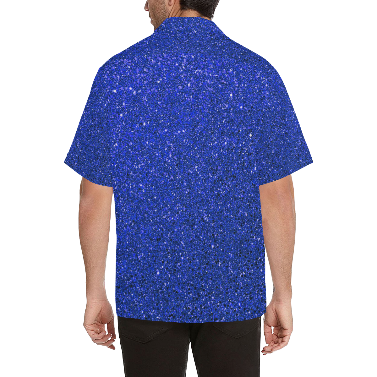 blue glitter Hawaiian Shirt (Model T58)