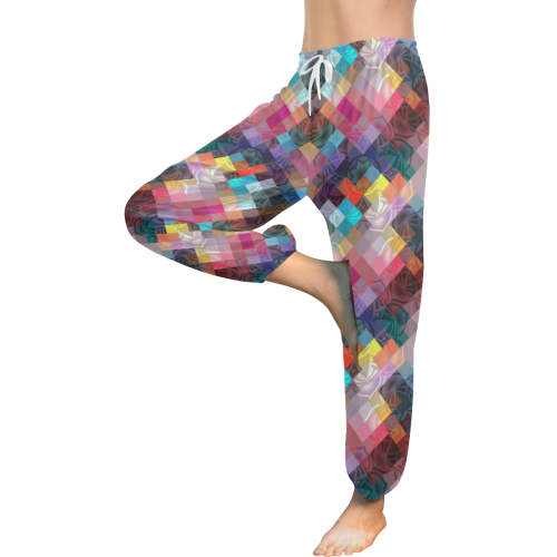 Colorful Pixel Mandala Women's All Over Print Harem Pants (Model L18)