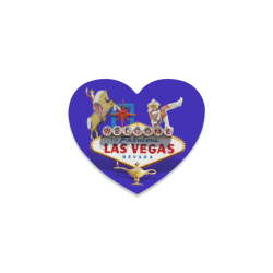 Las Vegas Welcome Sign on Blue Heart Coaster
