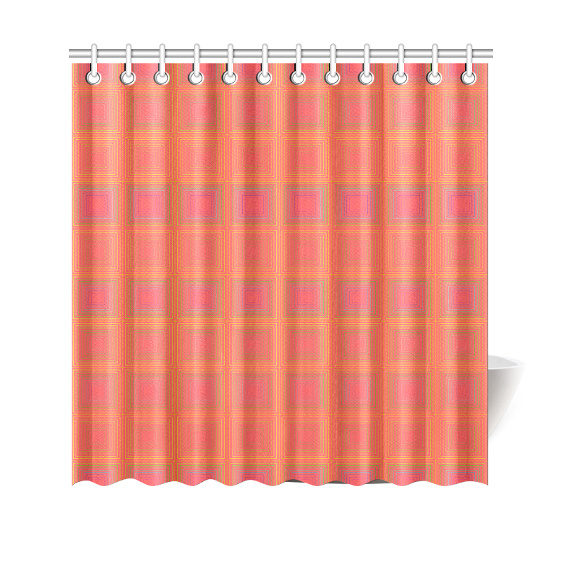 Pale pink golden multiple squares Shower Curtain 69"x70"