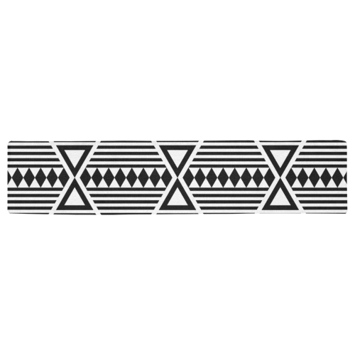 Black Aztec Tribal Table Runner 16x72 inch