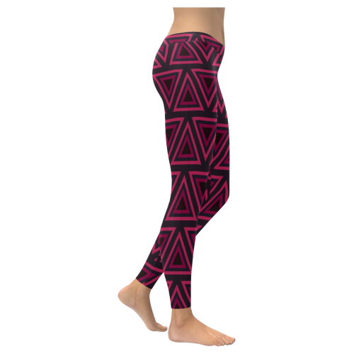 Tribal Ethnic Triangles Women's Low Rise Leggings (Invisible Stitch) (Model L05)