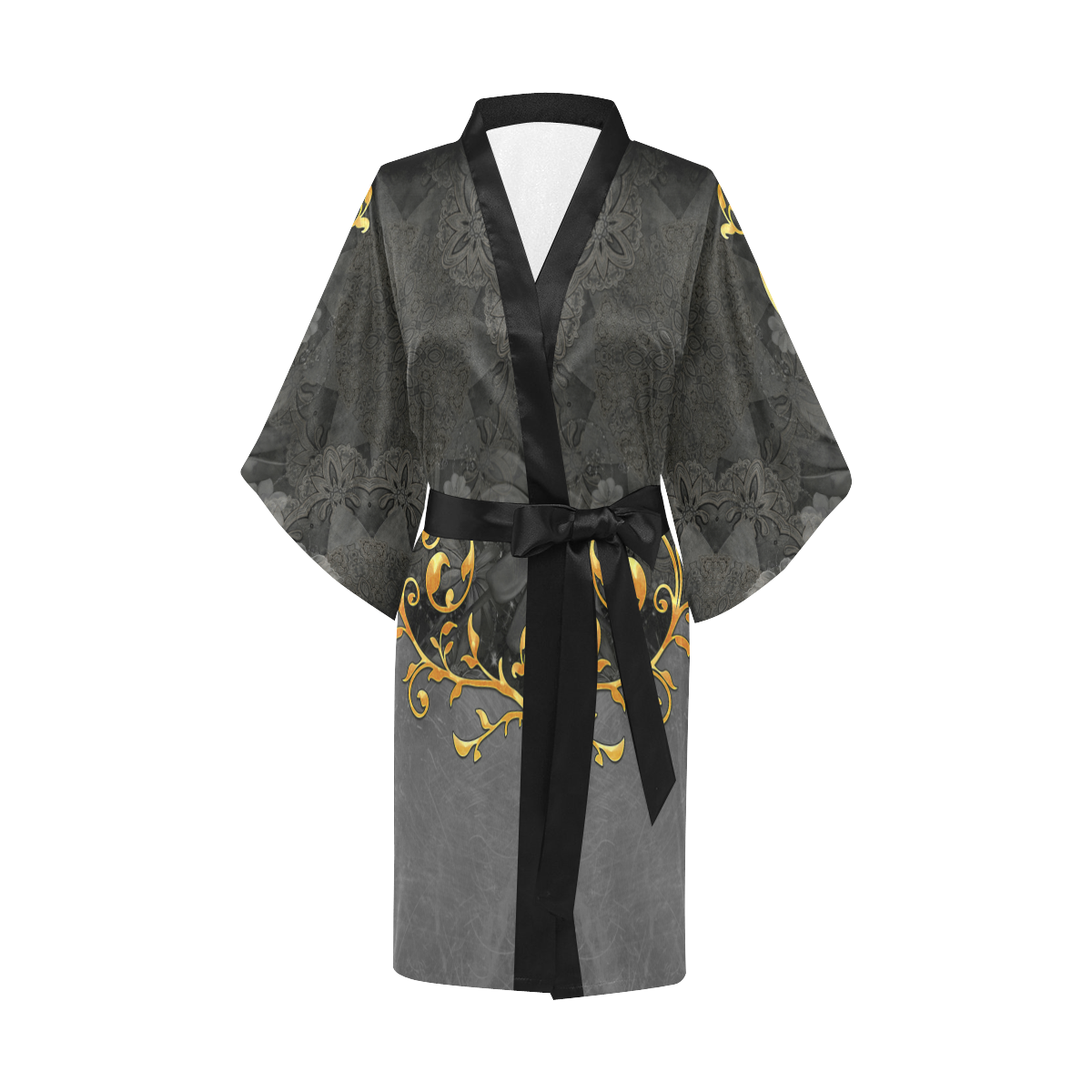 Vintage design in grey and gold Kimono Robe
