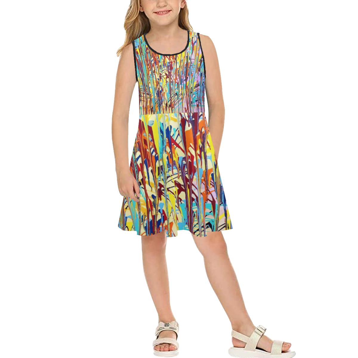 Bliss Girls' Sleeveless Sundress (Model D56)