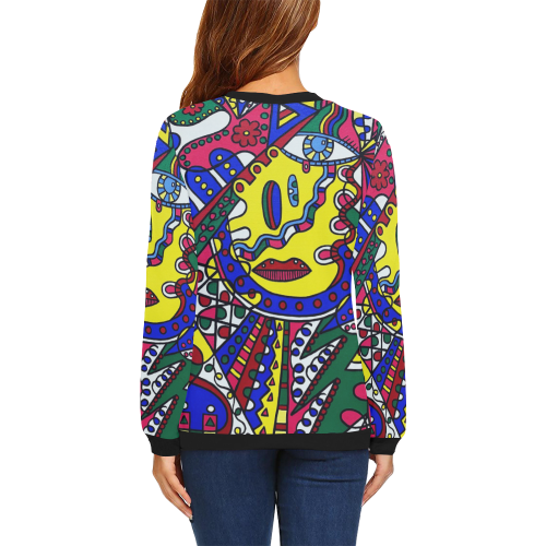 Whimsical All Over Print Crewneck Sweatshirt for Women (Model H18)