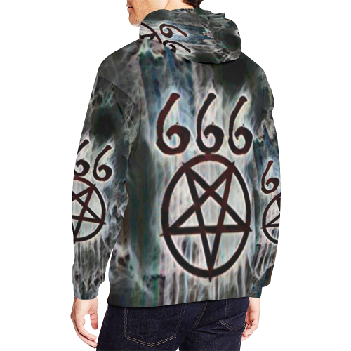 Luciferian Smoke All Over Print Hoodie for Men/Large Size (USA Size) (Model H13)