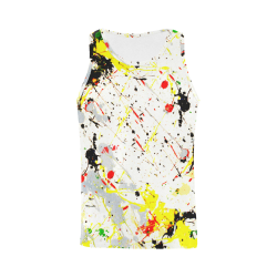 Yellow & Black Paint Splatter All Over Print Tank Top for Men (Model T43)