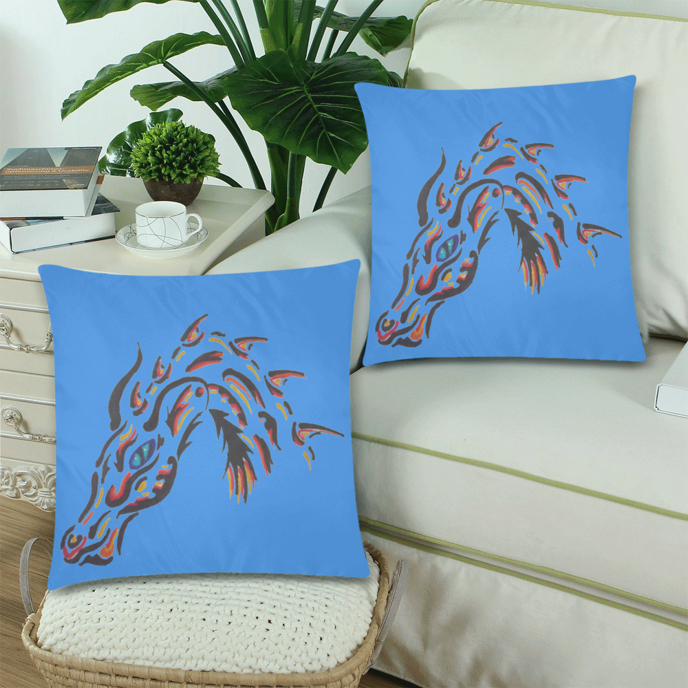 Dragon pillow Custom Zippered Pillow Cases 18"x 18" (Twin Sides) (Set of 2)