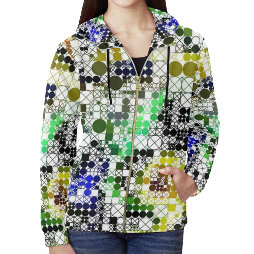 funny mix of shapes  by JamColors All Over Print Full Zip Hoodie for Women (Model H14)