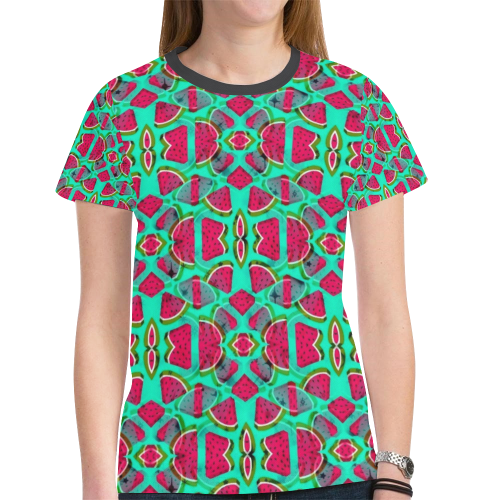 Melon Pattern by K.Merske New All Over Print T-shirt for Women (Model T45)